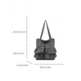 thumbnail image 6 of Blue Gingham Ruffle Tote Bag With Drawstring Closure Oversized Shoulder, 6 of 7