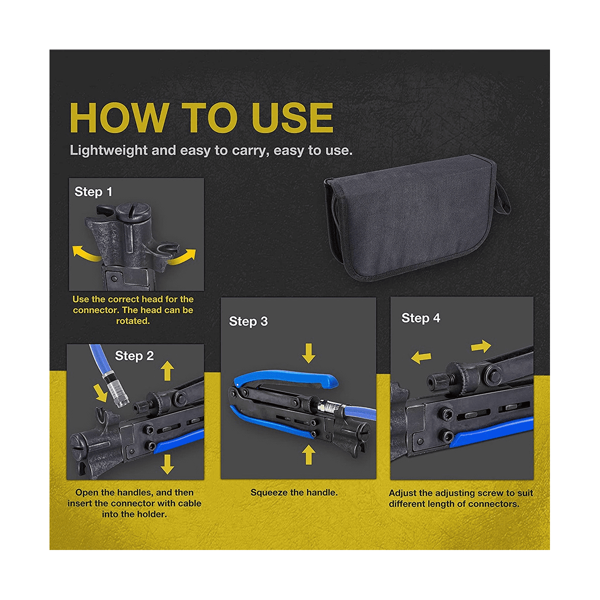 Compression Tool Kit Crimper and Rg6 Crimping Tool with 20 PCS F Compression Connectors