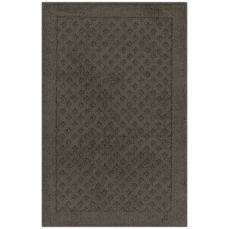 Mainstays Dylan Solid Diamond Traditional Pewter Area Rug, 2'6"x3'10"
