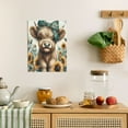 thumbnail image 3 of WFSposter Teal Highland Cow Wall Art Canvas Print Pictures 16"x24" Farmhouse Wall Decor Bedroom & Nursery Decor, 3 of 6