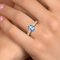 thumbnail image 4 of Gem Stone King 14K Two Tone Gold Millennium Blue Mystic Quartz and Lab Grown Diamond Engagement Ring for Women | 3.88 Cttw | Oval 10X8MM | Gemstone Birthstone | Size 5, 4 of 6