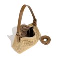 thumbnail image 3 of Bolso de paja para mujer, bolso de hombro tejido a la moda, bolso Hobo elegante para fiesta y vacaciones, 3 of 3