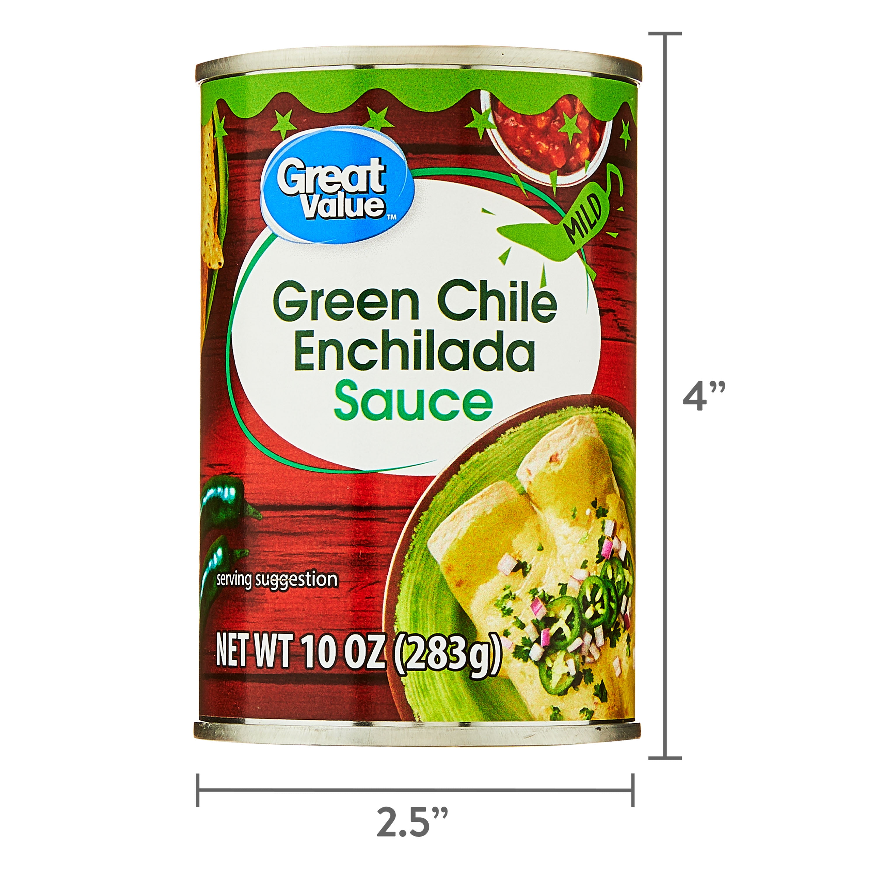 Great Value Green Chile Enchilada Sauce, Mild, 10 oz Can for