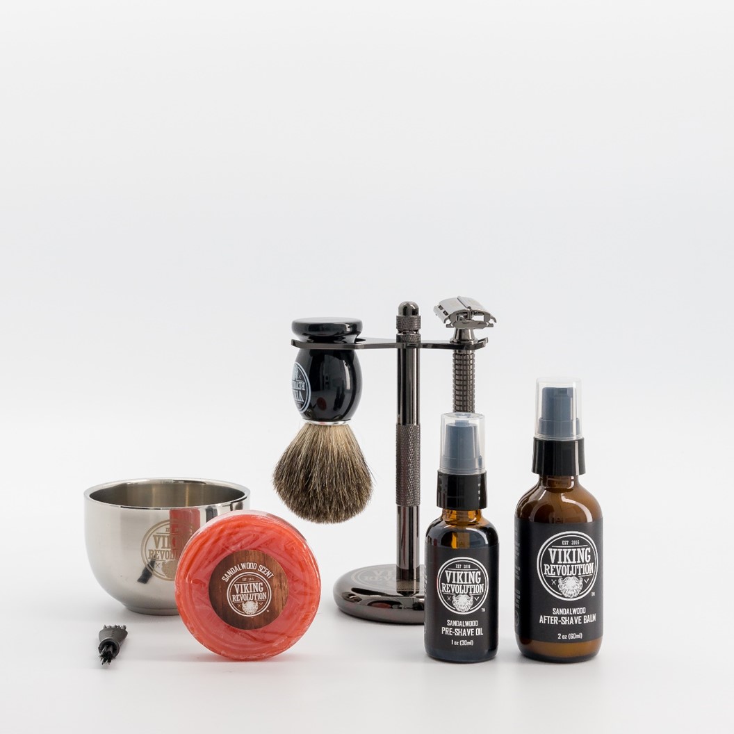 Viking Revolution - Shaving Kit For Men - Shaving Kit with Double Edge Razor, Stand, Bowl & More - Luxury Christmas Gifts For Men - image 3 of 10