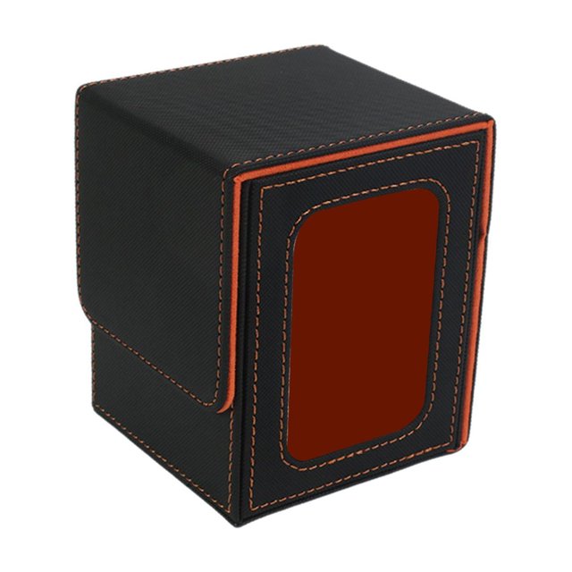 Caja de baraja de cartas shamjiam estuche de juego negro naranja para más de 100 tarjetas