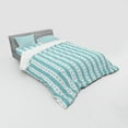 thumbnail image 3 of Turquoise Duvet Cover Set, Dots Rounds and Stipes with Thick Borders Vintage Retro Textured Image, Bedding Set with Shams and Fitted Sheet, 3 Sizes, by Ambesonne, 3 of 3