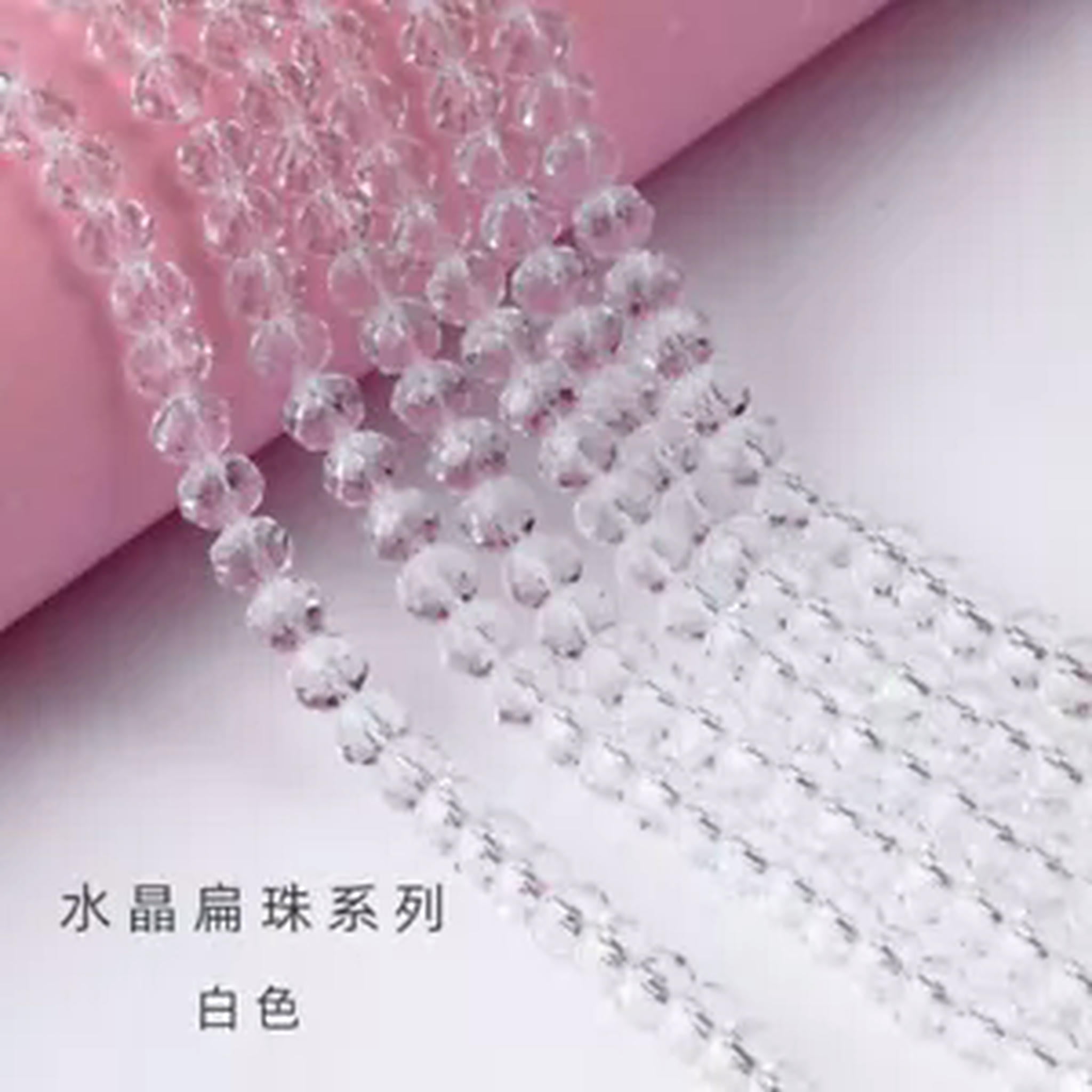 HOOUN 1000pcs 4/6/8MM Faceted Glass Crystal Rondelle Beads Loose Spacer Beads DIY-Blue-6MM