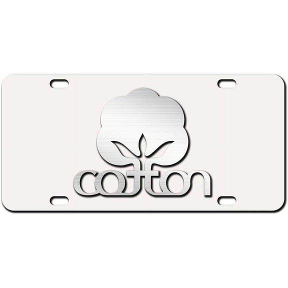6" x 12" Novelty Docorative Cotton Farmer License Plate - 3D Mirror Graphic On 1/8 Thick Aluminum Composite License Plate