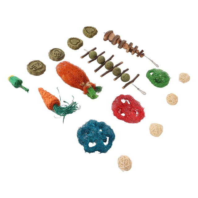 Juguetes Para Masticar Conejos, Juguetes De Cuerda Para Masticar Conejos, Cuerda De Bola De Hierba De Madera, Pastel De Hierba Seguro Para Masticar Dientes