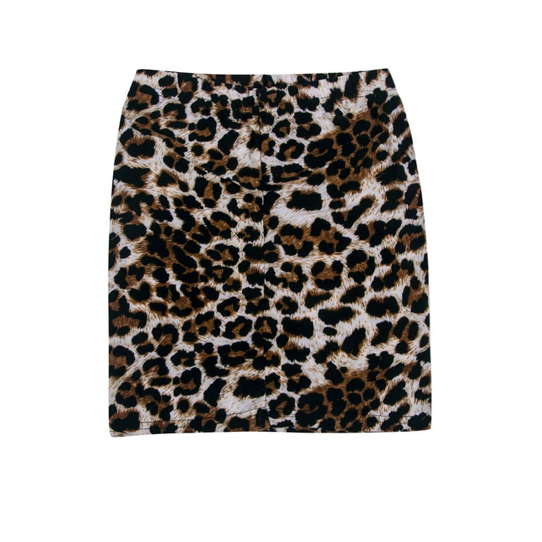 Womens Skirt Leopard Printed Ladies Stretch Elasticated Summer