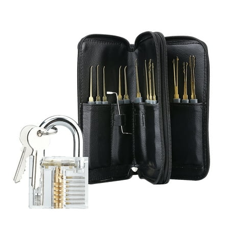 24-Piece Practice lock pick Sets & Locksmith Tools Kits with Case and 2 Keys, Perfect for Professional Locksmiths or Beginners, Wonderful Gift for (Best Beginner Lock Pick Set)