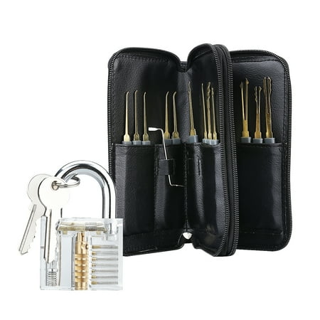 24-Piece Practice lock pick Sets & Locksmith Tools Kits with Case and 2 Keys, Perfect for Professional Locksmiths or Beginners, Wonderful Gift for