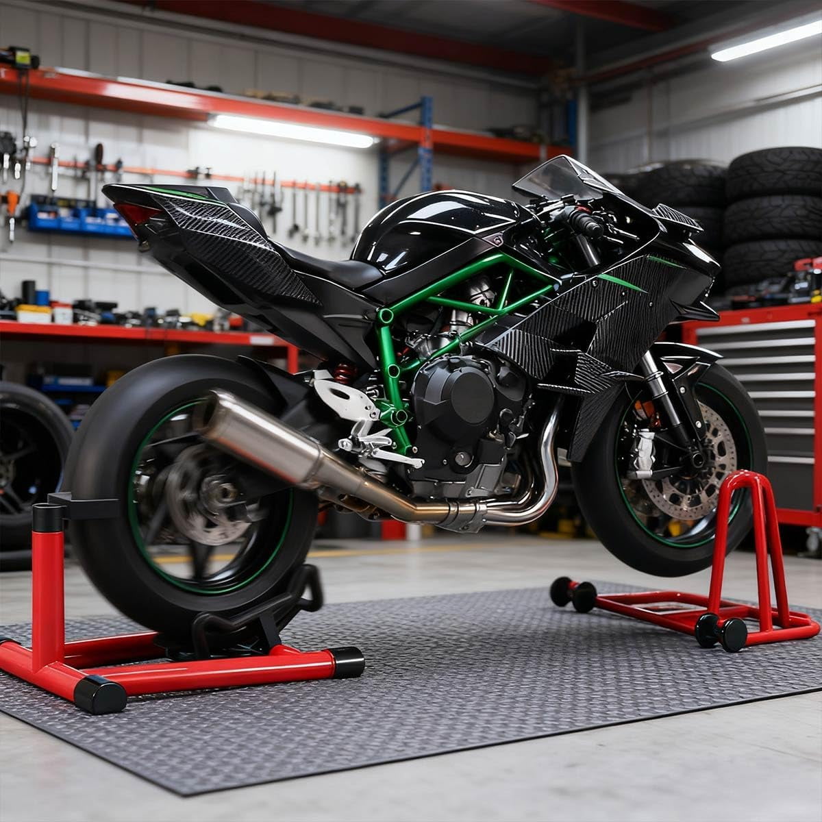 1/6 Scale Alloy Track Edition Dynamic RC Motorcycle Model, Realistic Simulation RC Dirt Bike with Ignition System, Smoke Spray, Light & Sound, Carbon Fiber Style Collectible