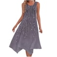thumbnail image 2 of Ovzne Robes d'Été pour Femmes Robe pour Femme Mode Été Plage Imprimé Poches Débardeur Col Rond Sans Manches Robes Grande Taille Liquidation, 2 of 7