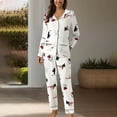 thumbnail image 2 of MEICHEN Pajamas for Women Set Women Casual Lapel Button Print Two Piece Long Sleeve Pajamas Pajamas Suit Women's Sleepwear, 2 of 4