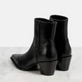thumbnail image 4 of FSJ Women Classic Pointed Closed Toe Ankle Booties Stacked Chunky Mid Heel Side Zipper Short Boots Stylish Office Dress Shoes Size 10 Black, 4 of 4