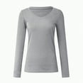 thumbnail image 4 of kaprioy Womens Long Sleeve Scoop Neck Ribbed Tee Slim Basic Shirts Knit Fitted Casual Tops Fall And Winter Women's Solid Color High Elastic Long Sleeved Top, 4 of 5