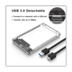 thumbnail image 5 of Estuche para disco duro externo SATA a USB 3.0 tipo C 3.1 de 2,5 pulgadas, transparente y blanco, 5 of 8