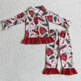 thumbnail image 1 of Conjunto de ropa de dormir de Navidad para niños, cárdigan a cuadros rojo y negro, Tops y pantalones a juego para bebés, pijamas para niños pequeños, 1 of 4