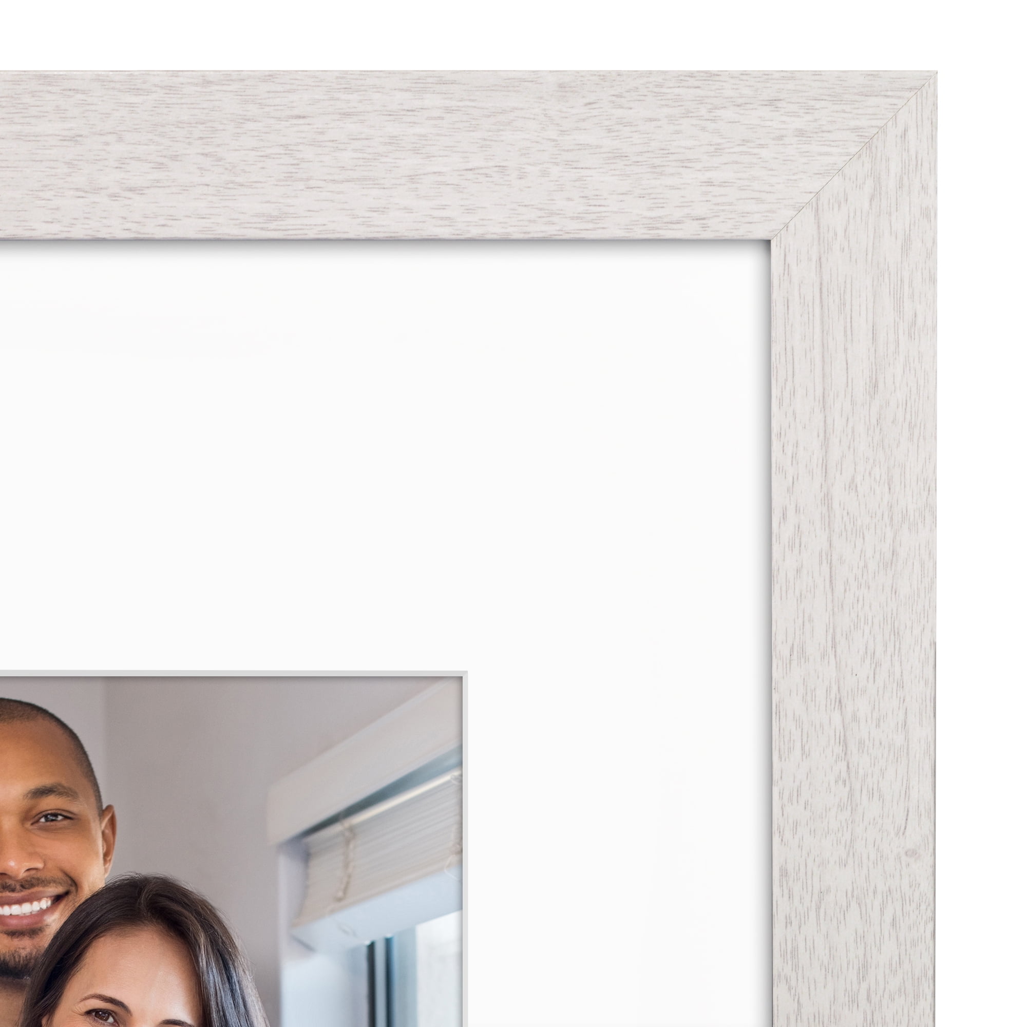 Americanflat 11x17 Picture Frame with Shatter-Resistant Glass with 8x12 Mat Display Photo Hudson Wide - White