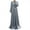 Gray, variant on Women's Muslim Kaftan Abaya Prayer Dress Long Sleeve Self Tie Maxi Dress Middle East Arabian Robe Gown L Navy Blue