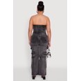 thumbnail image 4 of Women's Plus Size Daisy Acid Wash Denim Strapless Jumpsuit, 4 of 4