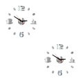 thumbnail image 2 of Ounissouiy Relojes de pared autoadhesivos 3D DIY Acrílico Espejo Pegatinas Hogar Dormitorio Sala de estar Decoración - Plata Type1 NO1, 2 of 6