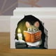 thumbnail image 1 of Libro de lectura de ratón, calcomanía adhesiva para decoración de pared, habitación para niños, aula, hogar, amante de los libros, de ratones y niños adorables, 1 of 3