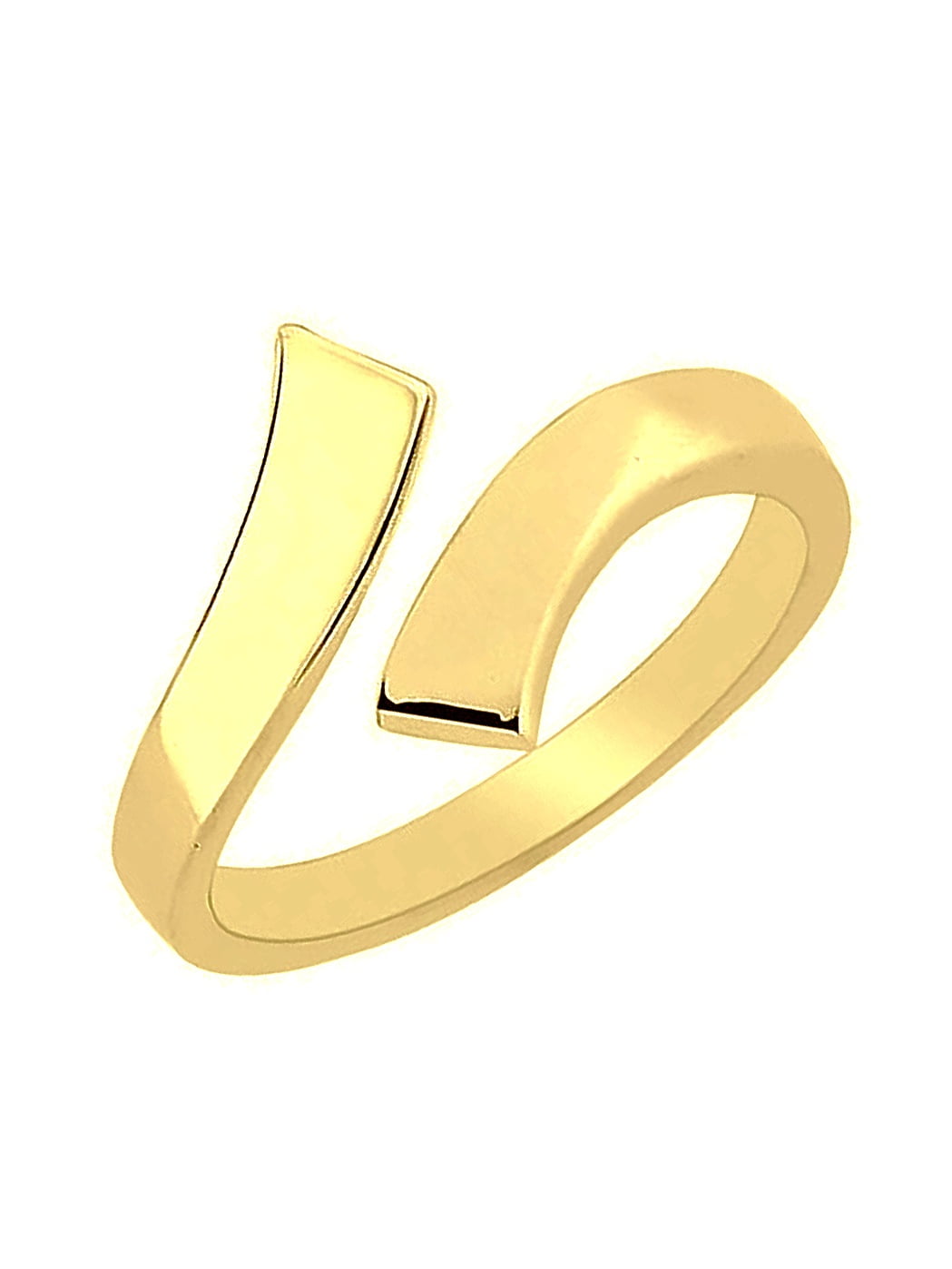 10K Yellow Gold Crossover Round CZ Shiny Toe Ring Body Art Adjustable 