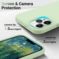 thumbnail image 4 of Shockproof Designed for iPhone 12 Pro Max Case,Liquid Silicone Phone Case with [Soft Anti-Scratch Microfiber Lining] Full-Body Drop Protection 6.7 inch Slim Thin Cover, Pale Green, 4 of 16