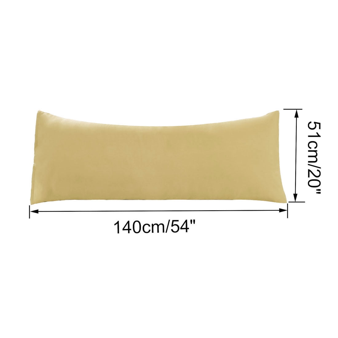 Unique Bargains 2 Pack Microfiber Body Pillow Cases Gold 20" x 54"