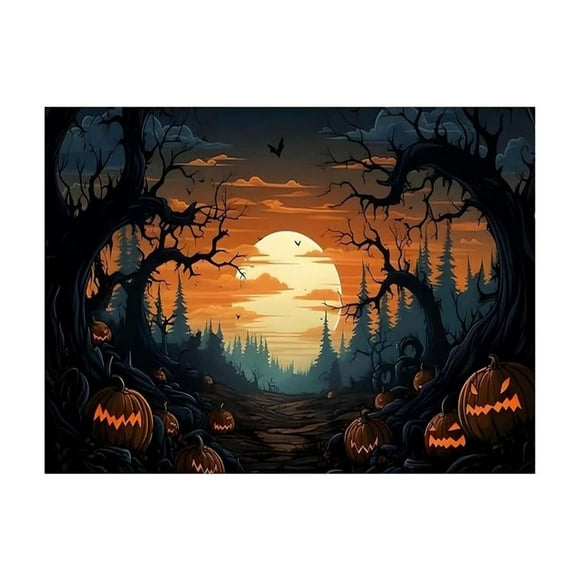 Meitianfacai Halloween Pumpkin Garage Door Banner Undead Holiday Party Banner