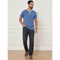 thumbnail image 5 of DARING DIVA Men's Henley V-Neck Colorblock Button Down Short Sleeve T-Shirt S Blue, 5 of 7