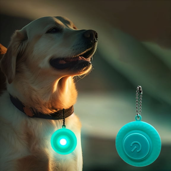 GJX Dog Collar Light, Bright Safety, Night Visibility, Glowing Dog Tag, Battery Operated Pendant Charm for Collars, Silicone Safety Lights for Dogs and Cats During Night Walks