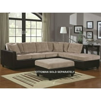 Henri Reversible Chaise 2 Tone L-Shaped Corduroy Sectional Sofa