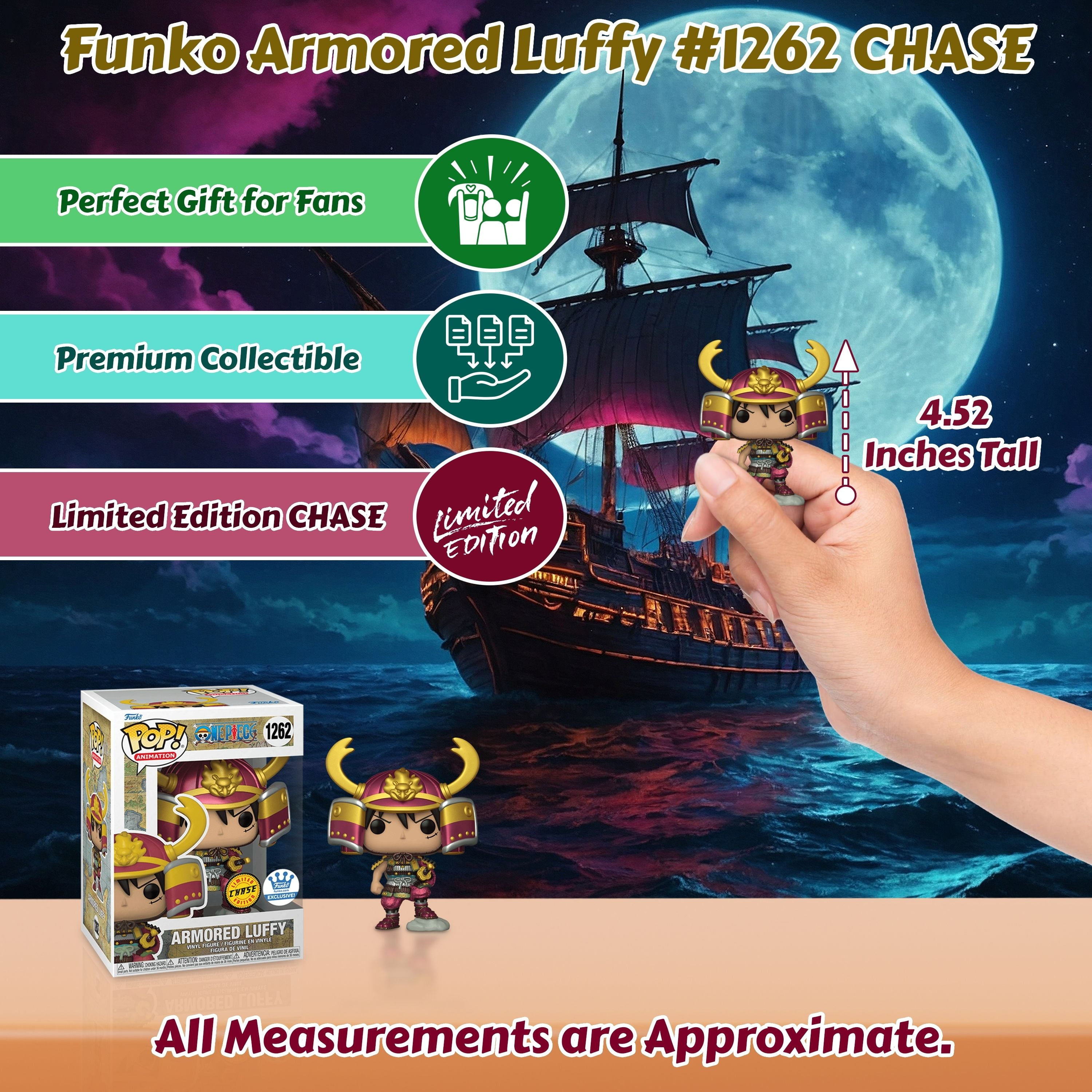 Armored Luffy Funko Pop! One Piece - Exclusive Chase Limited Edition Vinyl Figure #1262 with Box
