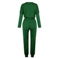 thumbnail image 6 of Eryao Womens 2 Piece Sweatsuits Sets Casual Long Sleeve Crewneck Pullover and Drawstring Pants with Pockets 2024 Fall Classic Solid Color Outdoor Jogger Sets,Green,XXL, 6 of 6
