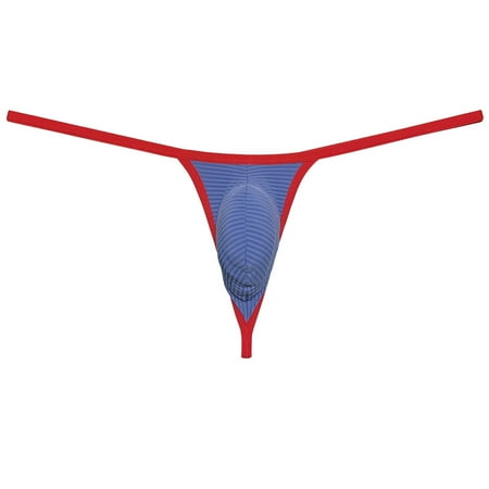 Botmois Men Bikini Thong Underwear Low-rise G-string Silk Soft Pouch T-back Lingerie Gray L