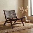 thumbnail image 2 of SAFAVIEH Luna Modern Leather Woven Club Chair, Brown, 2 of 22