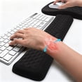 thumbnail image 4 of 2-in-1 Ergonomic Mouse Pad and Keyboard Wrist Rest with Massage Design, Space-Saving Mouse Pad Wrist Support, Memory Foam Wrist Rest with Non-Slip PU Base for Computer Desk, Black, 4 of 7