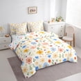 thumbnail image 3 of Homewish Blossoms Flower Floral Bedding Comforter Set 7pcs, Cute Plant Botanical King Bedding Sets, Vintage French Fashion Reversible Bed Sheets, Ultra Soft Bedroom Decor, 3 of 7