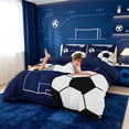 thumbnail image 3 of meiyoeat Football Ball Games Bedding For Boys,Soccer Sport Theme Duvet Cover Full For Kids,Navy Blue Reversible,3pcs(No Comforter), 3 of 6