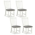 thumbnail image 1 of Costway Set of 4 Dining Chairs with Solid Wood Legs & Padded Seat Kitchen Side Chair White & Grey, 1 of 8