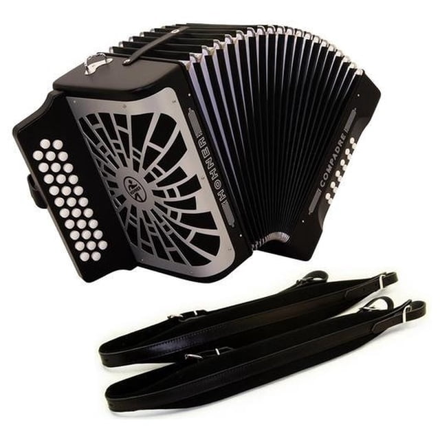 Acordeón Hohner Compadre Diatónico Fa A48421 Negro C Funda