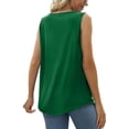 thumbnail image 3 of Camiseta sin mangas plisada para mujer, Color puro, elegante, transpirable, informal, de verano, sin mangas, 3 of 5