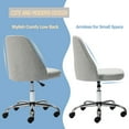 thumbnail image 6 of Home Office Desk Chair, Linen Fabric Upholstered Chair with No Arms Swiveling Modern Vanity Chair Cute Bedroom Apartment Dorm Chair - Grey, 6 of 7