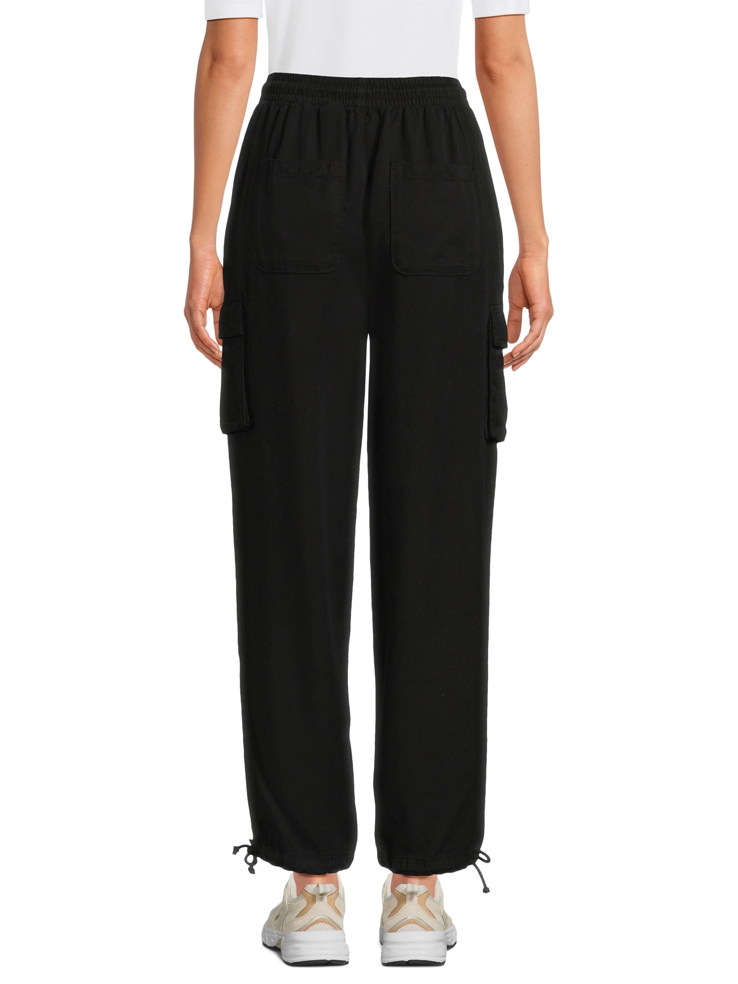 Time and Tru Women's Parachute Cargo Jogger Pants, 26", 27", 28" Inseam, Sizes XS-XXXL