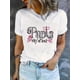 thumbnail image 1 of Camiseta Para Mujer Ropa De VeranoChic Paris Eiffel Tower & Floral Print Women's T-Shirt - Casual Crew Neck, Short Sleeve, Stretchy Polyester Blend, Machine Washable - Perfect for Summer, Creative,, 1 of 6