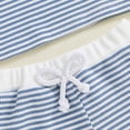 thumbnail image 7 of UngA Toddler Baby Boy Girl Easter Outfit Embroidery Striped Waffle Knit Short Sleeve T-Shirt Shorts Set Summer Clothes (Blue,2-3 Years), 7 of 7