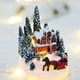 Jifeng Christmas Scène de Neige Village Illuminé Maison Miniature Figurine en Résine avec Chaleur – image 4 sur 13